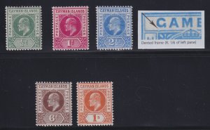 Cayman Islands, SG 8a-12a, mostly MLH, Dented Frame variety