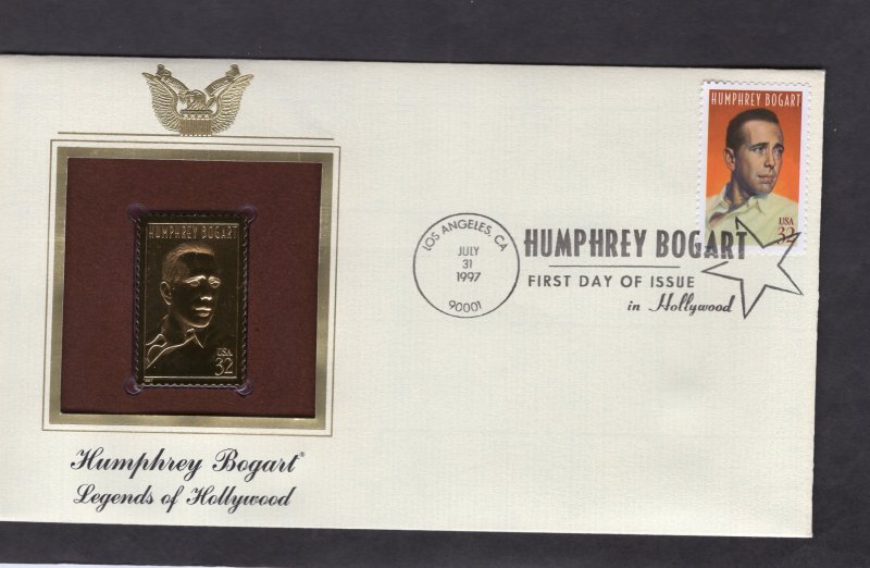 3152 Humphrey Bogart, FDC PCS Gold Replica