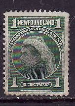 Newfoundland-Sc#80-used 1c yellow green QV-1898-id#12 -