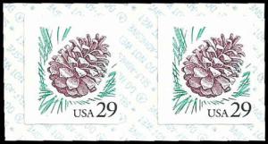 PCBstamps   US #2491v Coil Pair 58c(2x29c)Pine Cone, MNH, (PCB-5)