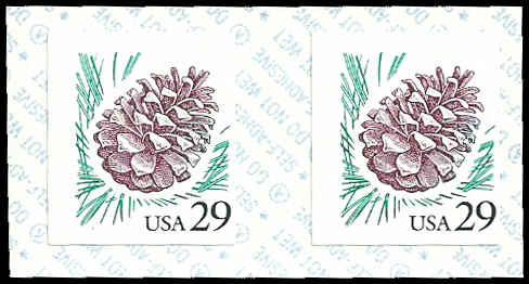 PCBstamps   US #2491v Coil Pair 58c(2x29c)Pine Cone, MNH, (PCB-5)