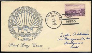 United States First Day Covers #773-37a, 1935 3c California, Dumonte cachet i...