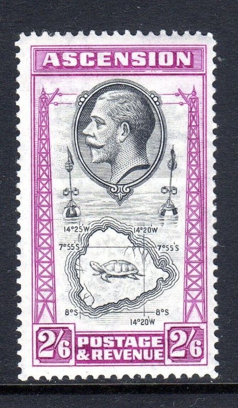 Ascension Island + 1934 +  sg 29 +   2/6d value  + Lightly Hinged  + cv £45.00