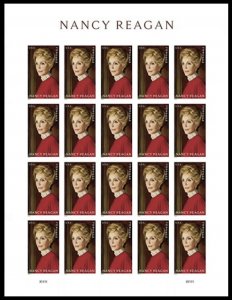 US Nancy Reagan NDC/Imperf Sheet of 20 stamps. 2022. MNH.