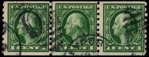 U.S. #412 F-VF Used Joint Line Pair of 3 with Contemporaneous Cancel