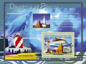 Guinea - Dolphins & Lighthouses on Stamps -  Stamp S/S 7B-257