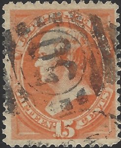 US Scott #152 Used VF 15 Cent 1870-71 Daniel Webster Stamp