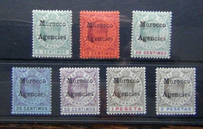 Morocco Agencies 1903 - 1905 set to 2 Pesetas MM SG17 - SG23