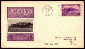 Scott 801 3 Cents Puerto Rico Ioor FDC Typed Address Planty 801-45A