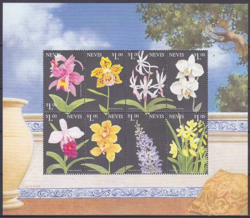 1999 Nevis 1381-88KL Flowers 8,00 €