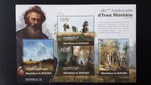 Art - Burundi 2012. -  d`Ivan Shishkin ** MNH Sheet