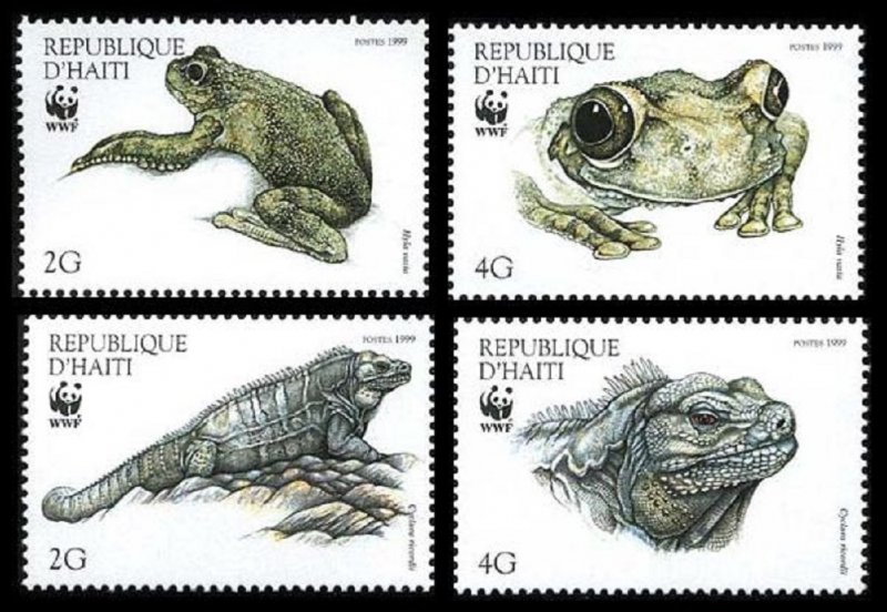 Haiti WWF Ground Iguana and Giant Tree-frog 4v 1999 MNH SC#913 a-d