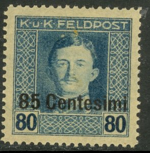 ITALY AUSTRIAN OCCUPATION 1918 85c on 80h Emperor Karl Portrait Issue Sc N15 MH