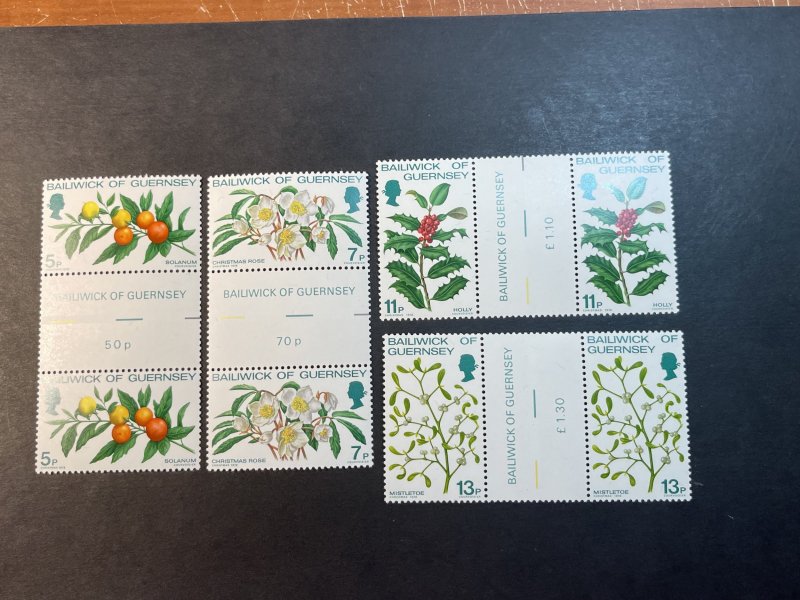 GUERNSEY # 169-172-MINT NEVER/HINGED--COMPLETE SET OF GUTTER PAIRS--1978