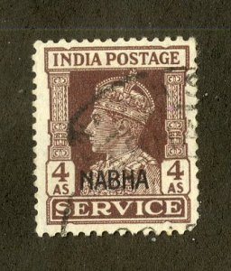 INDIA-NABHA STATE  O47  USED SCV $5.25 BIN $2.25