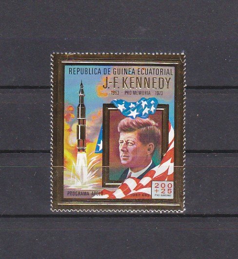 Eq. Guinea. Mi cat. 306 A. President John Kennedy, Gold Foil issue. ^