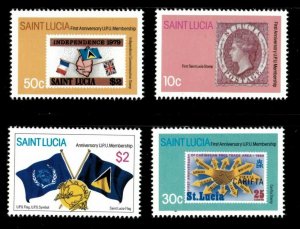 St. Lucia 1981 - UPU Membership Anniversary - Set of 4v - Scott 568-71 - MNH