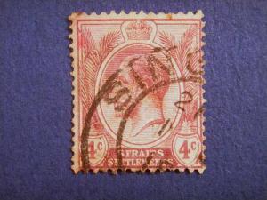 STRAITS SETTLEMENTS, 1912, used 4c. purple, King George V