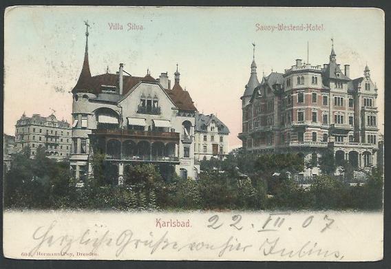 CZECHOSLOVAKIA AUSTRIA 1907 postcard ex KARLSBAD...........................61853