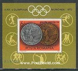 Romania 1972, Olympic winners s/s, MNH