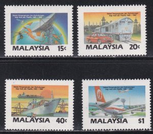 Malaysia # 364-367, Transportation & Communication Decade, Hinged, 1/3  Cat.