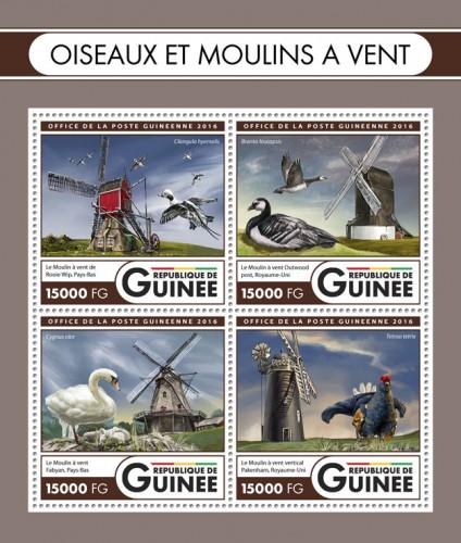 GUINEA 2016 SHEET BIRDS AND WINDMILLS