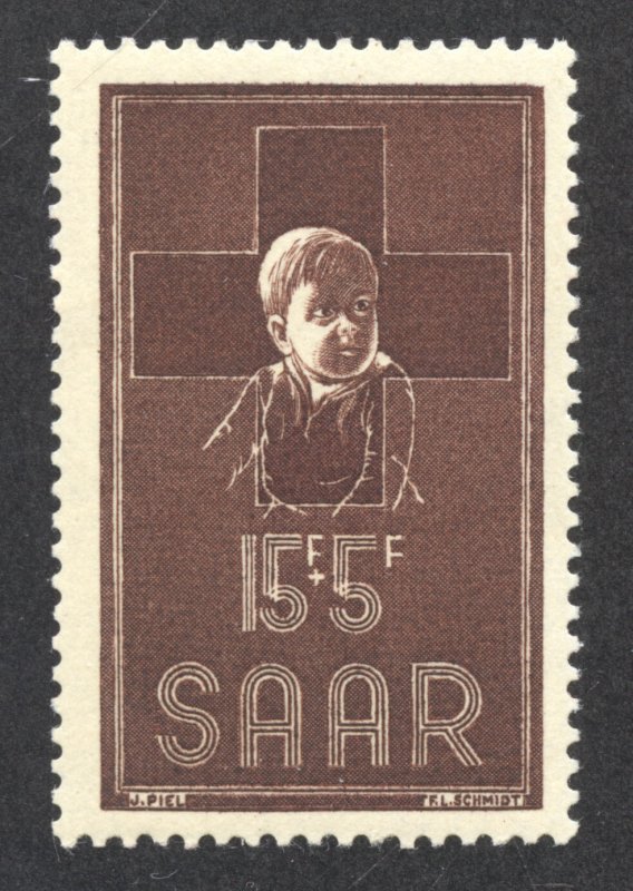 Saar Scott B100 MNHOG - 1954 Red Cross Surtax Issue - SCV $3.25