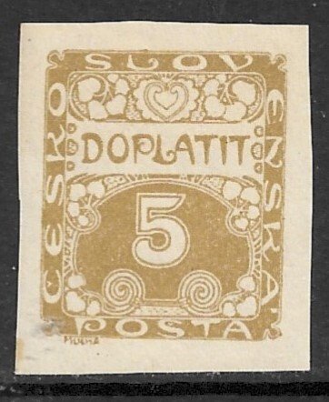 CZECHOSLOVAKIA 1918-20 5h Postage Due Sc J1 MH