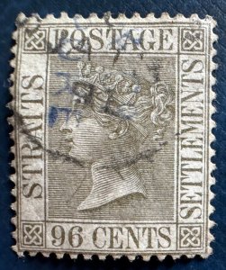 Malaya Straits Settlements 1883-91 QV 96c Used Wmk CA SG#71 M5643a#