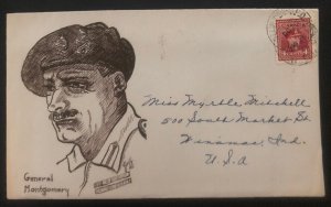 1945 Canada Patriotic cover to Winamac IN USA General Montgomery