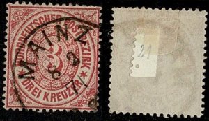 Germany North German Confed #21 used fine pmk