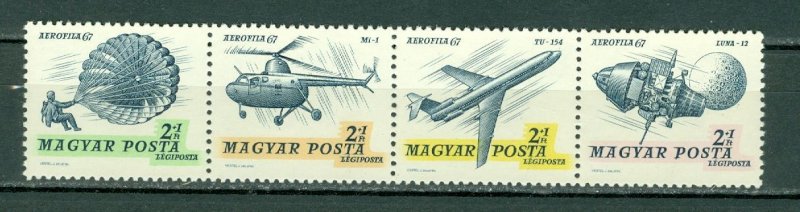 HUNGARY  AVIATION-SPACE #C409 SHEET + #CB30a STRIP...MNH...$7.00