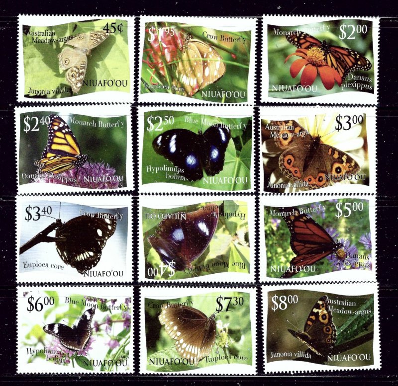 Tonga-Niuafoou 275-86 MNH 2012 Butterflies