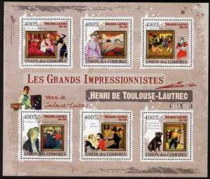 Comoro Islands 2009 Impressionists - Toulouse Lautrec per...