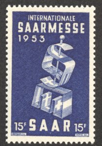 Saar Scott 246 MNHOG - 1953 Fair at Saarbrücken Issue