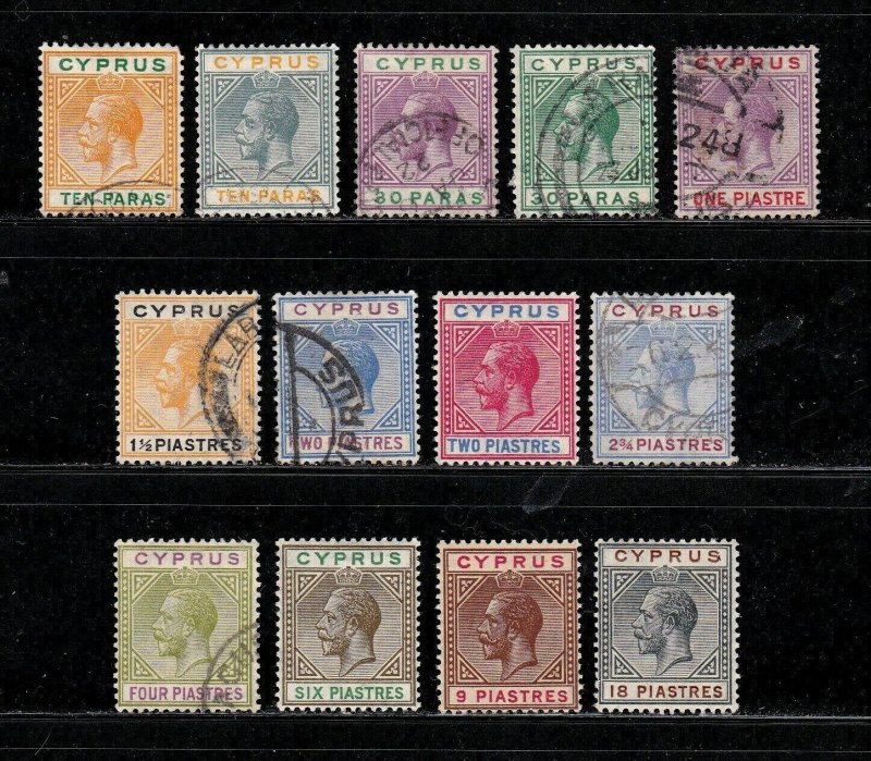 Cyprus stamps #72 - 85, short set, mint & used,  CV $293.00