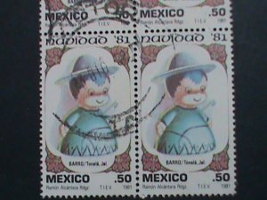 ​MEXICO STAMP-1981 SC#1252-MEXICO CHRISTMAS STAMP USE BLOCK OF 6-EST.-$3  VF