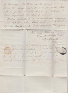 MS511 TOBAGO HISTORIC LETTER 1820 Cover Scotland ADD HALF *Bristol Ship Letter*