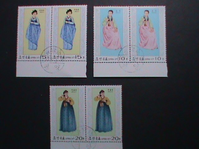 ​KOREA-1977 NATIONAL COSTUMES OF LI DYNASTY-CLOTHING CTO BLOCK VERY FINE