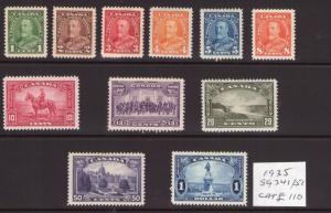 Canada 1935 SG341/51 George V multiple, multi-colour, royalty, L/ hinged