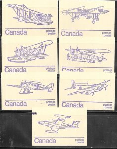 Canada #586c 7 different Booklet covers  (MNH)  CV $8.75