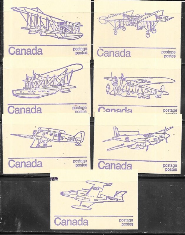 Canada #586c 7 different Booklet covers  (MNH)  CV $8.75