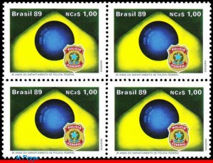 2214 BRAZIL 1989 FEDERAL POLICE DEPARTMENT, 25th ANNIV., MI# 2330, BLOCK MNH