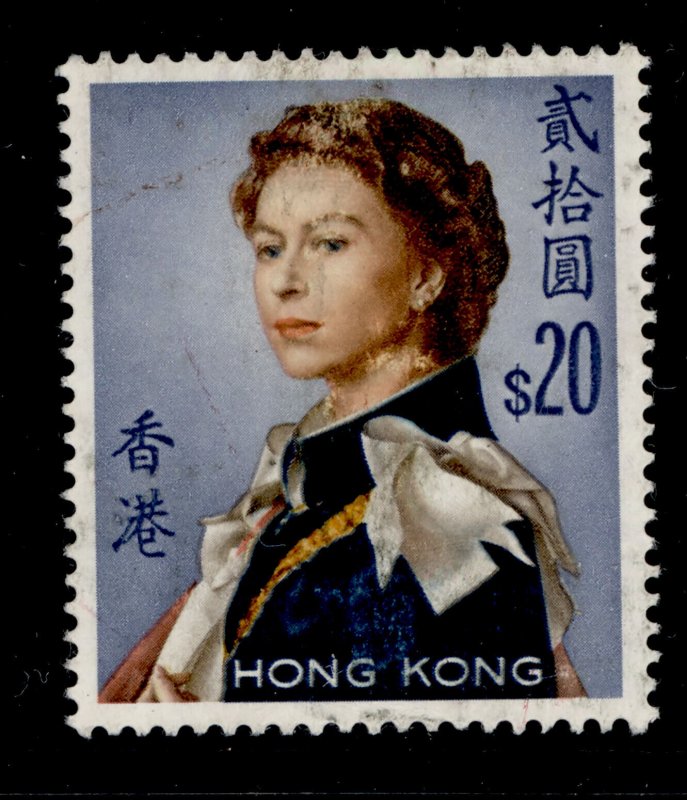 HONG KONG QEII SG210, $20 multicoloured, FINE USED. Cat £26.