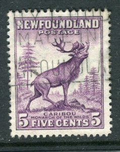 NEWFOUNDLAND; 1932 early pictorial issue fine used 5c. value