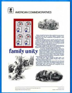 USPS COMMEMORATIVE PANEL #231 FAMILY UNITY #2104