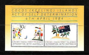 Cocos (Keeling) Is.-Sc#125- id10-unused NH sheet-Self-Determination-Flags-1984-