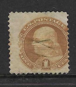 US #112 1c Franklinn,buff, (U) CV$130.00