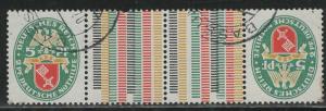 Germany Scott # B28 (2), 2 label, used, tete beche, Mi# KZ13