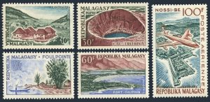 Malagasy 328-331,C70,MNH.Michel 478-482. 1962.Ranomafana Village,Crater Lake,